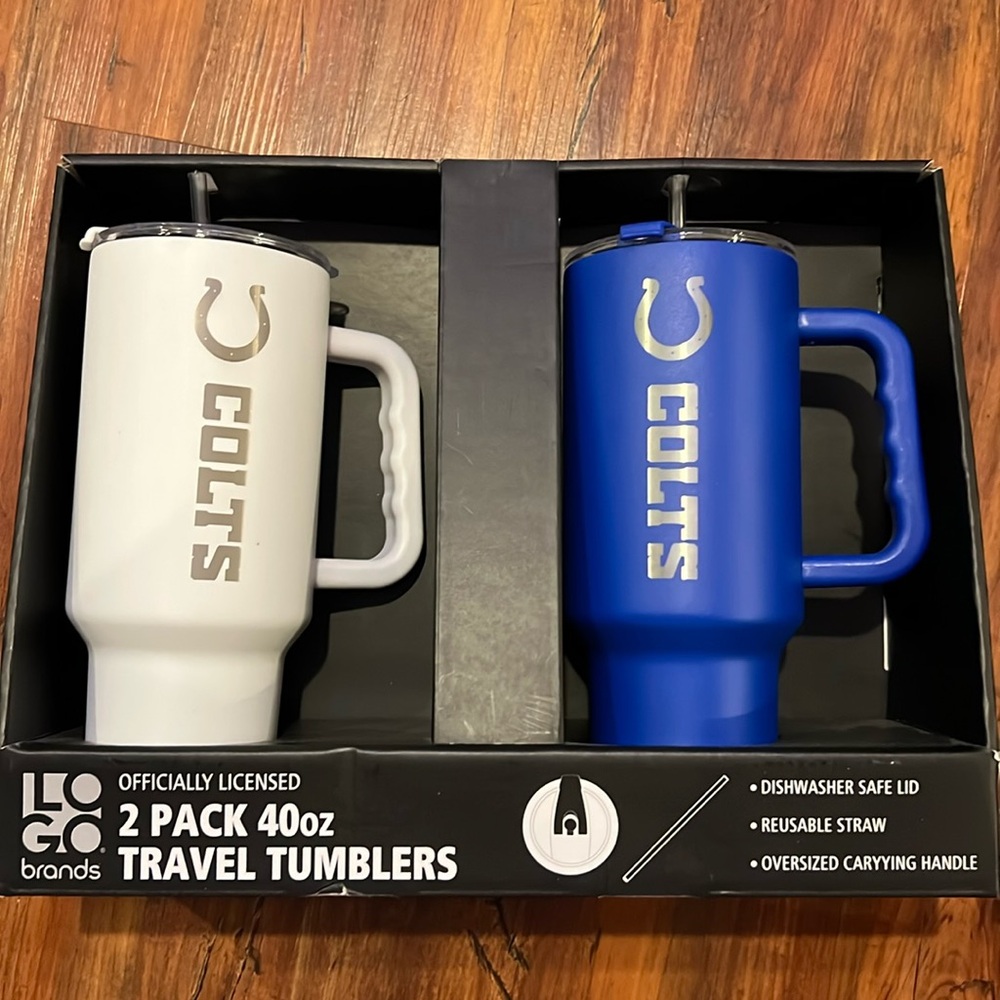 LOGO brands 2 pack 40 oz Indianapolis Colts travel tumblers